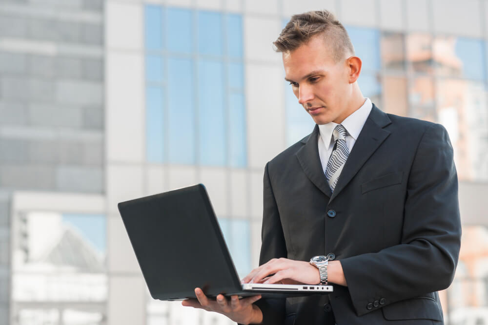 businessman with laptop