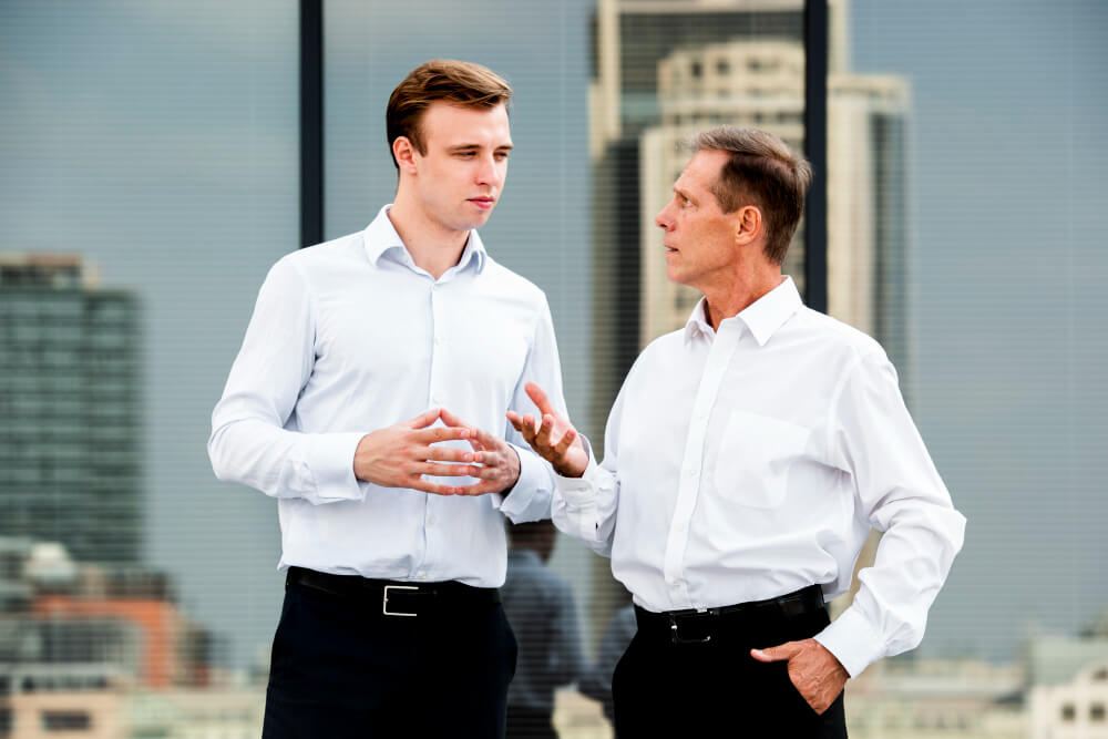 two men standing