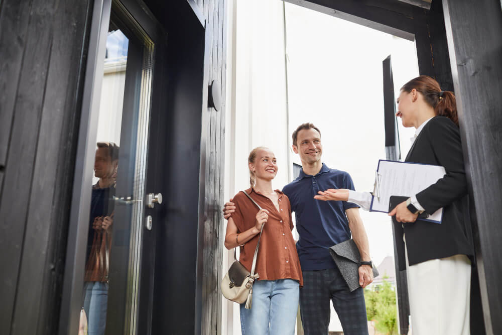 people entering an open house