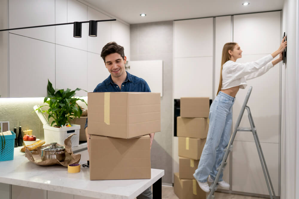 people prepping for an open house 